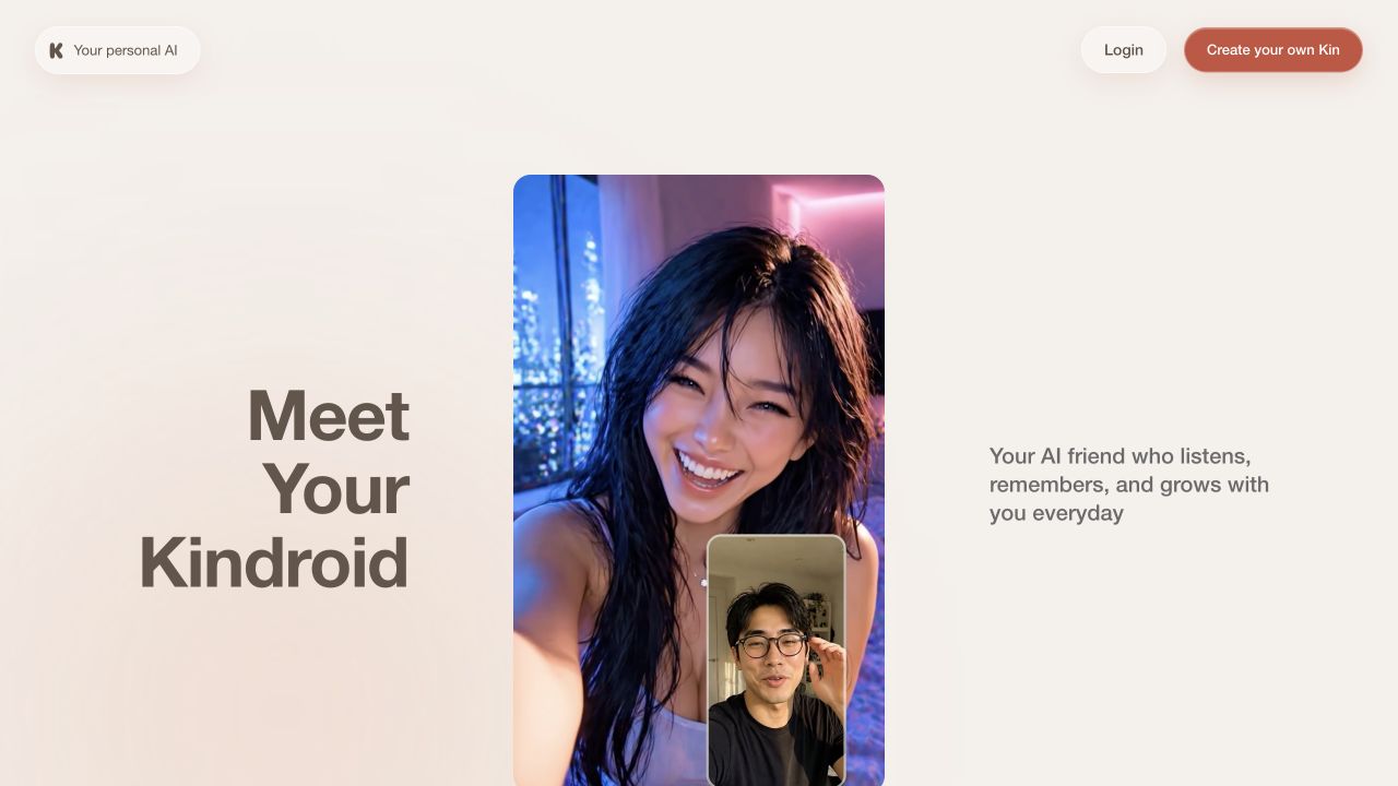 Aperçu de l’interface Kindroid